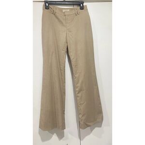 Banana Republic Dress Pants Womans Sz 2 Beige Wide Flared Leg Wool Lined